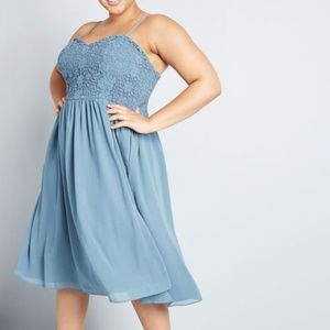 Modcloth Exceptional Attire A-Line Dress Blue 14